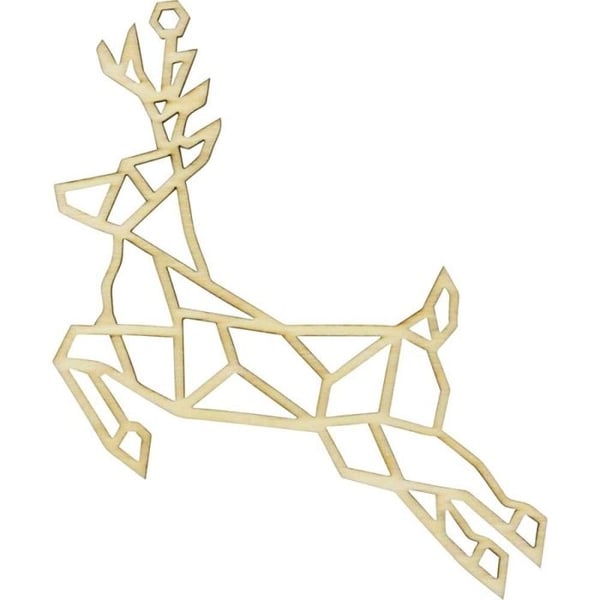 Julupphängning - Julren - Rått trä - Origamianda - 14x12 cm - Festlig dekoration