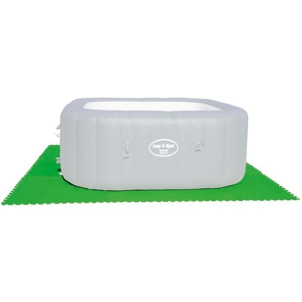 BESTWAY - Golvmatta för pool - Set med 9 skyddsplattor i grön skum - 78 x 78 cm tjocklek 4mm