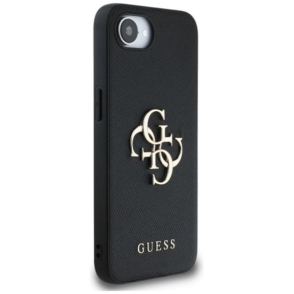 Coque Guess Hardcase 4G Grained Big Logo til iPhone 16e - Sort