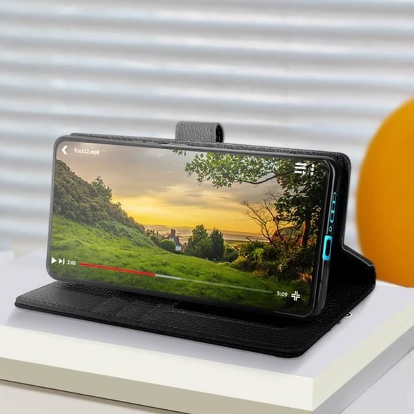 Fodral för Motorola Edge 40 Neo Flip Wallet Video Support Svart