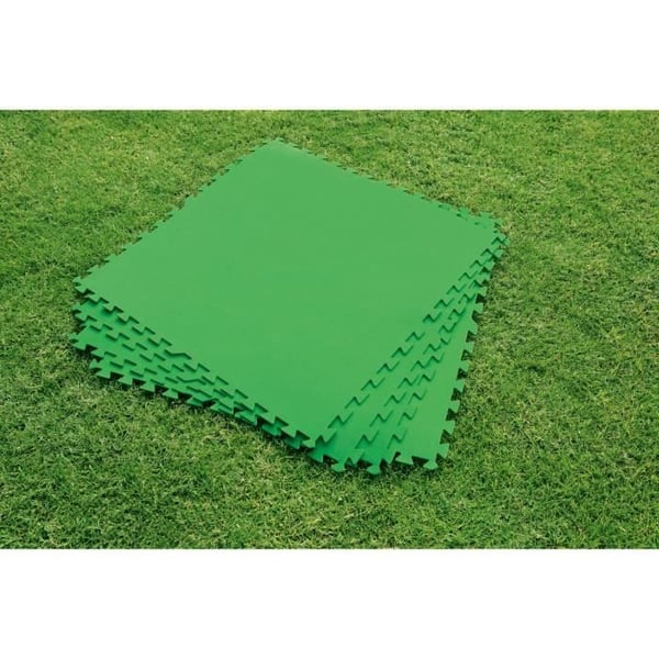 BESTWAY - Golvmatta för pool - Set med 9 skyddsplattor i grön skum - 78 x 78 cm tjocklek 4mm