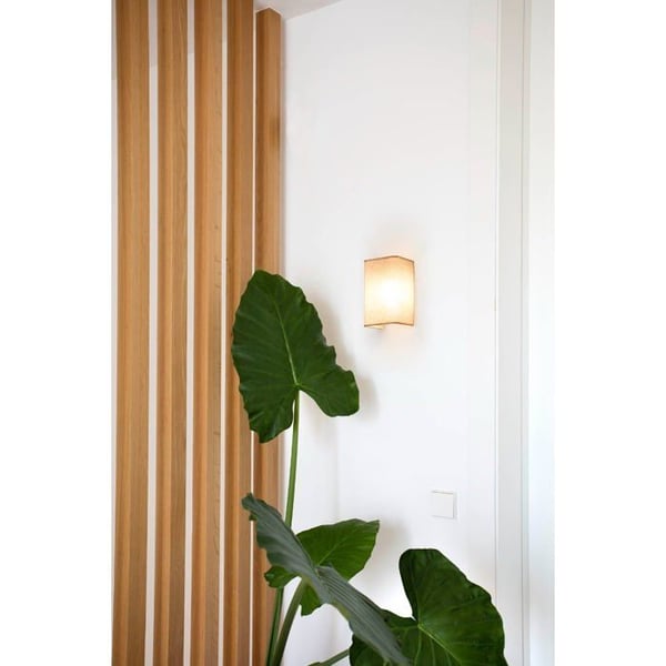 Væghængt lampe - FARO BARCELONA - OTTON - Vertikal linned skærm - 2x E27 - Hvid stålstruktur
