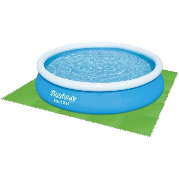 BESTWAY - Golvmatta för pool - Set med 9 skyddsplattor i grön skum - 78 x 78 cm tjocklek 4mm