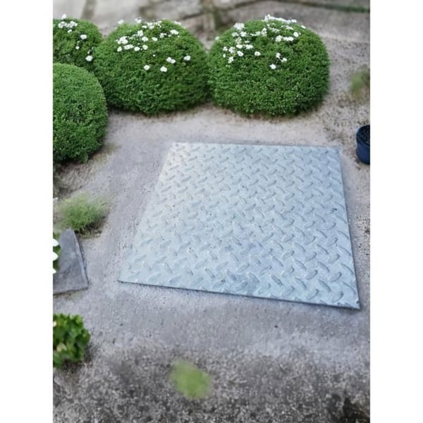 EINSIDE Förstärkt Galvaniserad Brunnslock, Galvaniserad Plåtlock – 45 x 45 cm