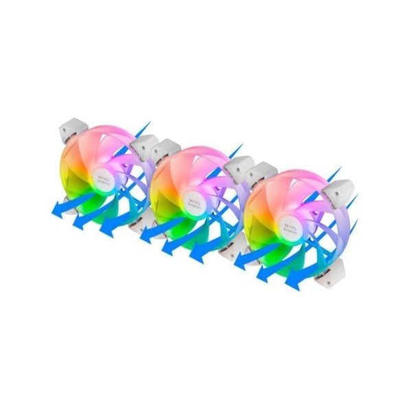 Fläktar - MARS GAMING - MF-3AR - ARGB-belysning 360° - Inverterade blad - 120mm