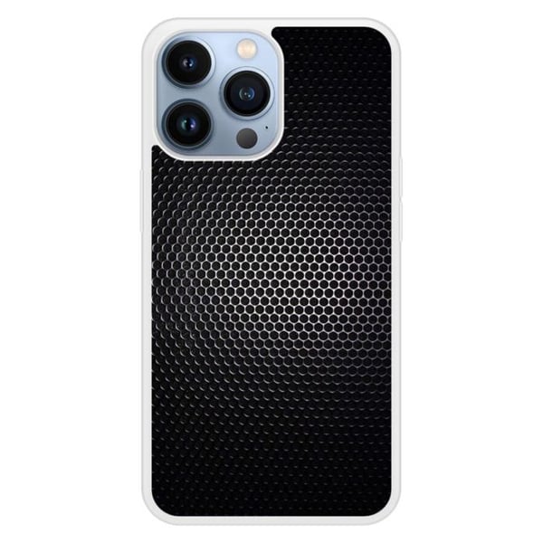 Skyddande silikonskal med förstärkning, tryckt, kompatibelt med Apple iPhone 13 Pro Dark Metal