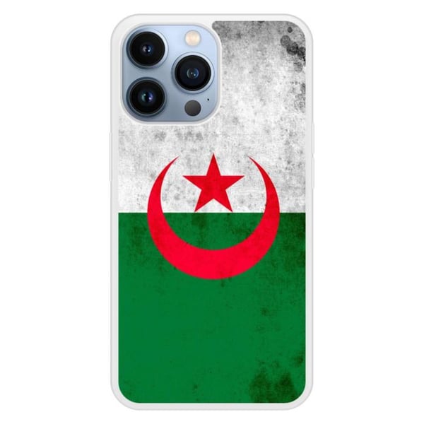 Förstärkt silikonfodral med tryck kompatibelt med Apple iPhone 13 Pro Algeriets flagga