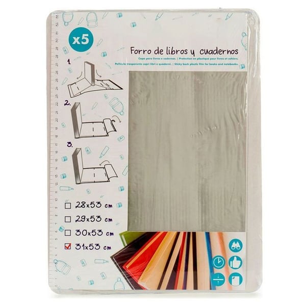 Klibbig bokomslag - BIG-S3600273 - vit - papper 31 x 53 cm - paket med 5 ark