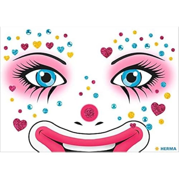Face Sticker - HERMA - Clown Annie - Perfekt för Halloween - Födelsedagskalas - Finklänning