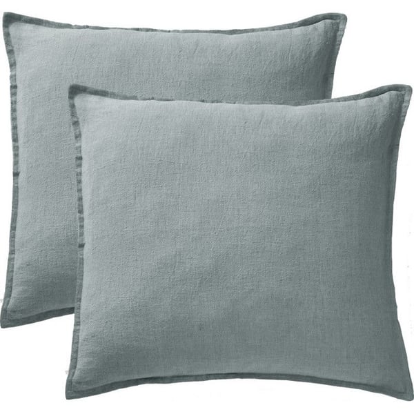Set med 2 örngott "Soline" 60 x 60 cm & 50 x 70 cm "Tvättad lin" - Soline Azur - Örngott 60 x 60 cm