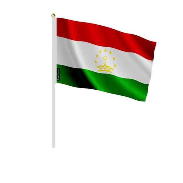 Mini Flagga för Tadzjikistan – 14 x 21 cm – Att Hålla i Hand – Polyester – 1 styck – Pixelforma