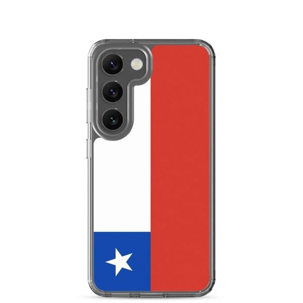 Telefonfodral – Chileansk flagga – Kompatibel med Samsung Galaxy S21 Ultra – Mjuk skydd – Slitstark och stötsäker – Pixelforma