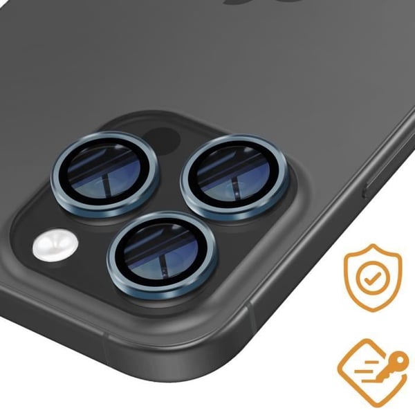 Härdat Glas Kamera för iPhone 16 Pro Max Hårdhet 9H Represistent Blå