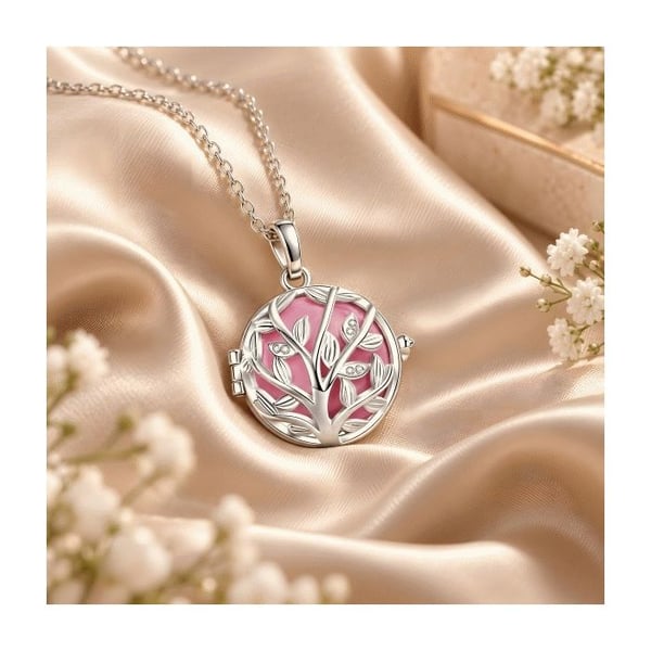 Graviditet bola halsband bur tree of life rosa strass