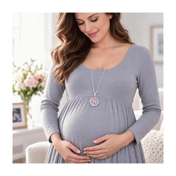 Graviditet bola halsband bur tree of life rosa strass