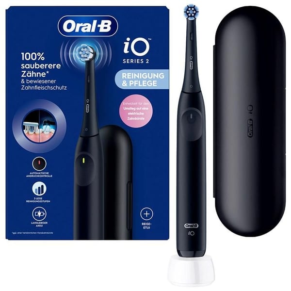 Elektrisk tandborste - Oral-B - iO Series 2 Night Noir - 3 lägen - långvarigt batteri - mikrovibrationer