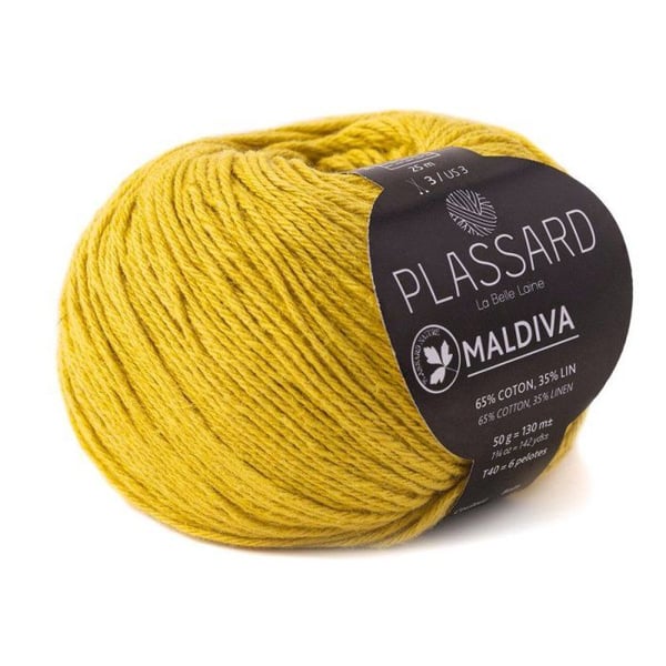 Plassard - Virk- och stickgarn för sommaren Plassard: Maldiva Senap 43