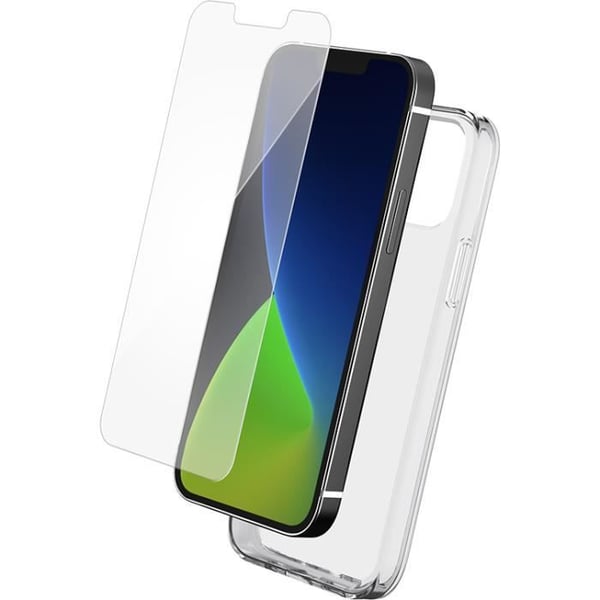 Tillbehörspaket - Bigben - iPhone 14 Max - Transparent skal - Härdat glas - Stötskydd och repor