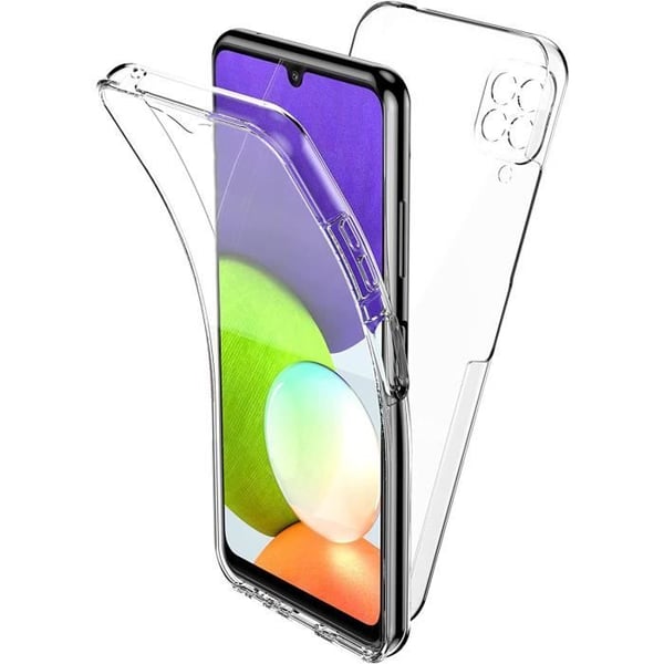 Fodral för Samsung A22 4G - 360 Heltäckande Transparent Fodral 2 Delar Fram Bak Sammankoppling Phonillico®