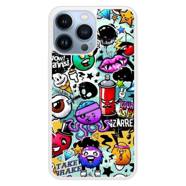 Förstärkt tryckt silikonfodral kompatibelt med Apple iPhone 13 Pro Graffiti 2