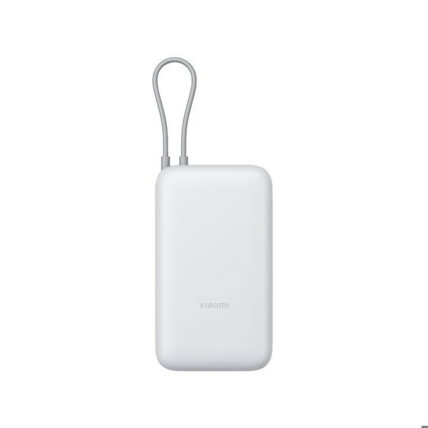 XIAOMI Power Bank 20000mAh (Integrerad kabel) Ljusgrå - Extern batteri - Stort kapacitet - Inbyggd strömkabel