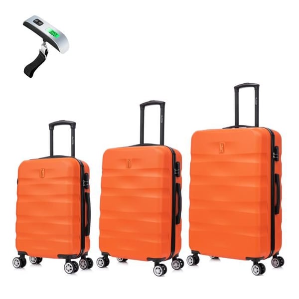 Resväska Set 3 Delar | Resväska CELIMS AeroWave | Kabin + Medium + Stor | 360 Hjul | Lås | Orange