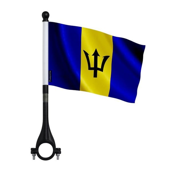 Barbados cykelflagga i polyester – 14 x 21 cm – Cykelflagga – 5 stycken