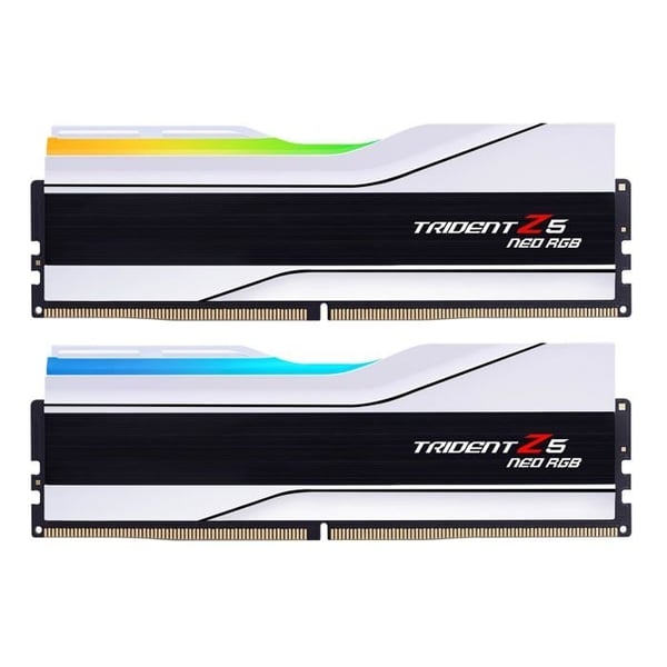 G.Skill Trident Z5 Neo RGB Series 32 GB (2x 16 GB) DDR5 6400 MHz CL32 - Vit - Dual Channel Kit 2 DDR5 RAM-minnen PC5-51200 G.Skill Trident Z5 Neo RGB Series 32 GB (2x 16 GB) DDR5 6400 MHz CL32 - Vit - Dual Channel Kit 2 DDR5 RAM-minnen PC5-51200