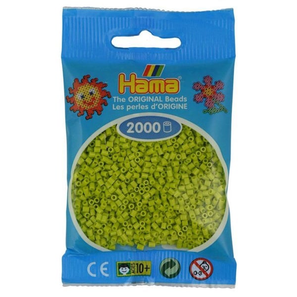 Hama - 2 000 mini pärlor (små pärlor Ø2,5 mm) limegrön