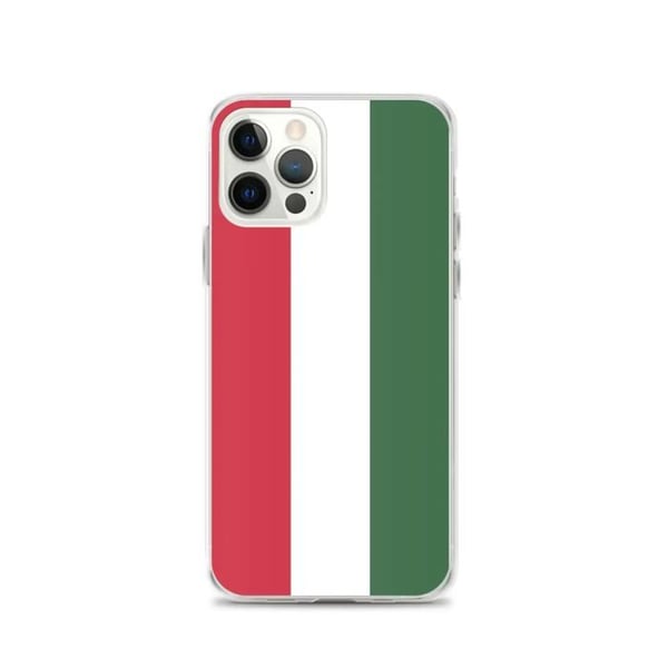 Telefonfodral – Ungerns flagga – Kompatibel med iPhone 12 Pro – Mjuk skal – Stötsäker och motståndskraftig – Silikon – Pixelforma
