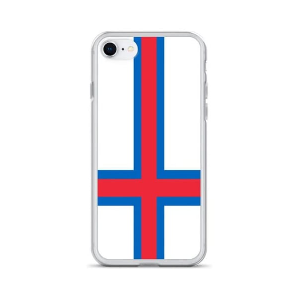 Telefonfodral – Färöarnas flagga – Kompatibel med iPhone 7 Plus – Mjukt fodral – Slitstarkt och stöttåligt – Silikon – Pixelforma