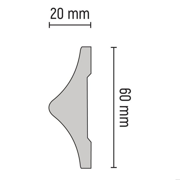 PROVISTON - Taklist - 35 x 35 x 2000 mm - Gesims - Polystyren - Vit