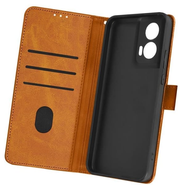 Fodral till Motorola Edge 50 Fusion Handledsrem Flip Wallet Stand Ljusbrun