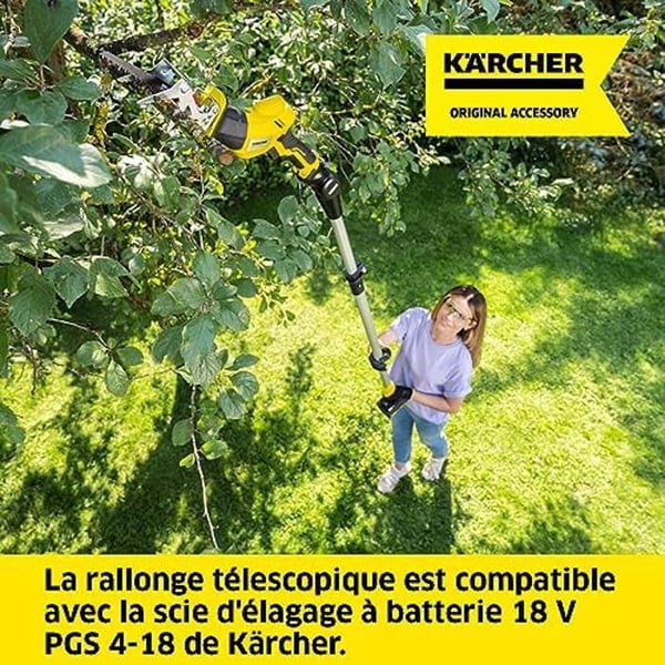 Kärcher teleskopisk förlängning för batteridriven sekatör 18 V PGS 4-18, tillbehör för att såga grenar upp till en höjd.