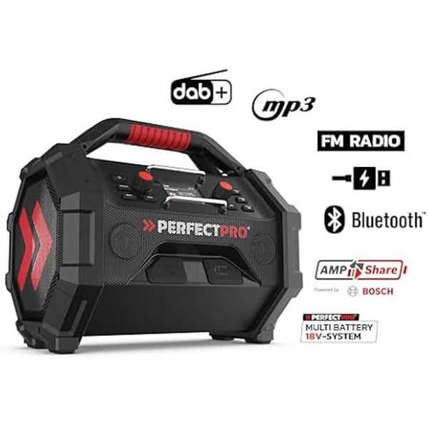 Radiostation - PERFECTPRO - ROCKTAGON 18V - Multifunktionsbatteri - Radiofunktion - Exceptionell ljudkvalitet