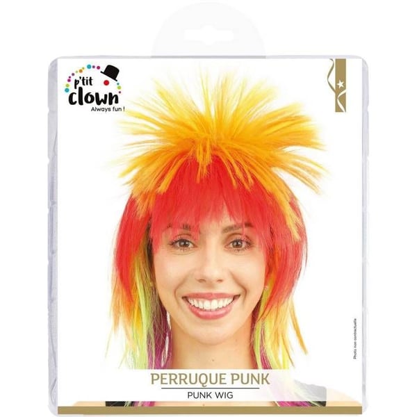 Punkperuk - LITEN CLOWN - 24008 - Flerfärgad - Maskeradtillbehör - Unisex