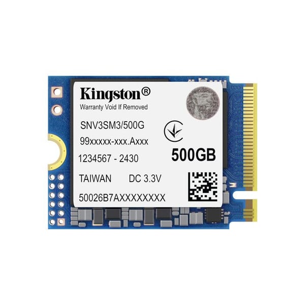 Kingston NV3 SSD NVMe 500GB M.2 2230 PCIe 4.0 - Läshastighet upp till 6000 MB/s