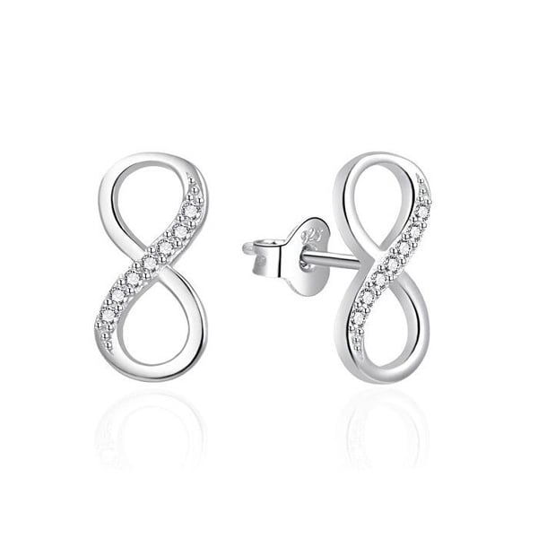 Ohrhängare i silver Infinity med kubisk zirkonia AGT-E079PW