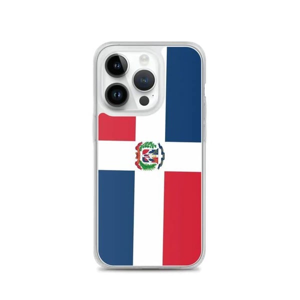 Telefonfodral - PIXELFORMA - iPhone 14 Pro - Flagga Dominikanska republiken - Mjuk - Transparent
