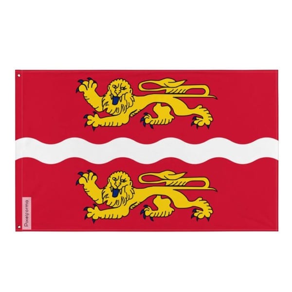Seine-Maritime Flagga – 60 x 90 cm – Hållbar Polyester – 2 Metallöljett – Inomhus / Utomhus – Pixelforma