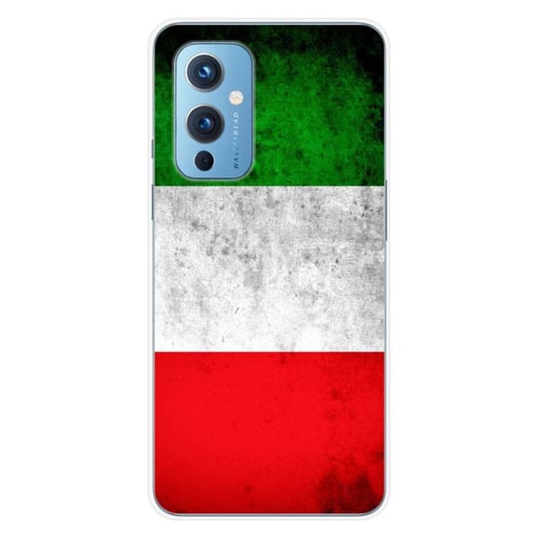 1001Coques - Silikonfodral kompatibelt med OnePlus 9 - Mönster italienska flaggan - Originaldesign tryckt i Frankrike