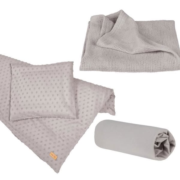 ROBA Organic Baby Box "Lil Planet" - Sänglinne + Lakan + filt - Silvergrå
