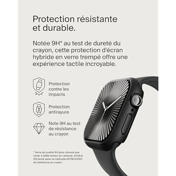 Skærmbeskyttelse - BELKIN - TemperedCurve - Apple Watch Series 10 (42mm) - 9H hærdet glas - 2-i-1