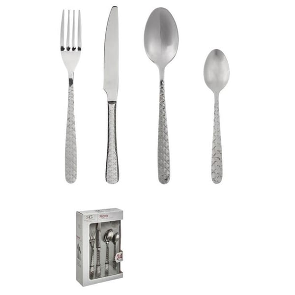 24-delat bestickset "Flora" Gourmets hemlighet
