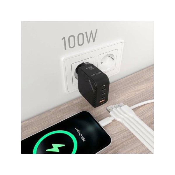 Väggladdare - Aisens - ASCH-100W4P029-BK - 100 W - Svart - USB-C