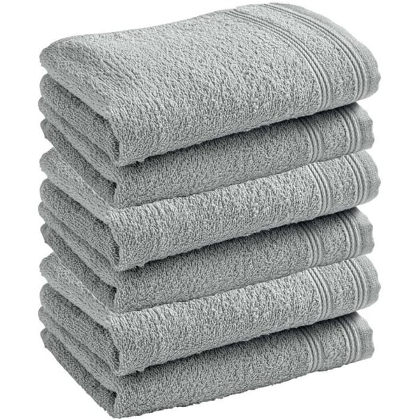 Set med 6 "Spa" frotté gästhanddukar 30 x 50 cm / 400 gr/m² - "Spa" Perle