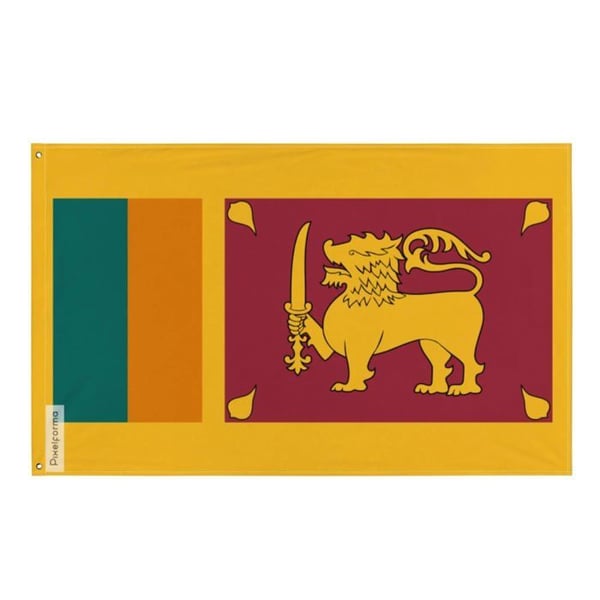 Sri Lanka Flagga – 90 x 150 cm – Hållbar Polyester – 2 Metall Öglor – Inomhus / Utomhus – Pixelforma