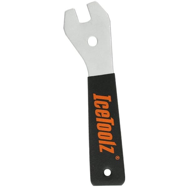 Keglenyckel 15 mm - IceToolz - LF 4715 - Ergonomisk - Stål CR-Mo - Gummihandtag - Svart/Silver - Platt huvud