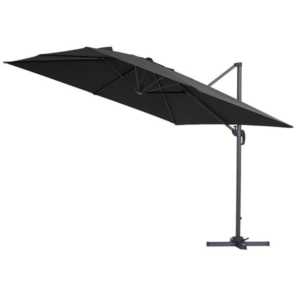 Parasolforskyde Alu "Sun 3" - Kvadratisk - 3 x 3 m - Sort - Plader inkluderet