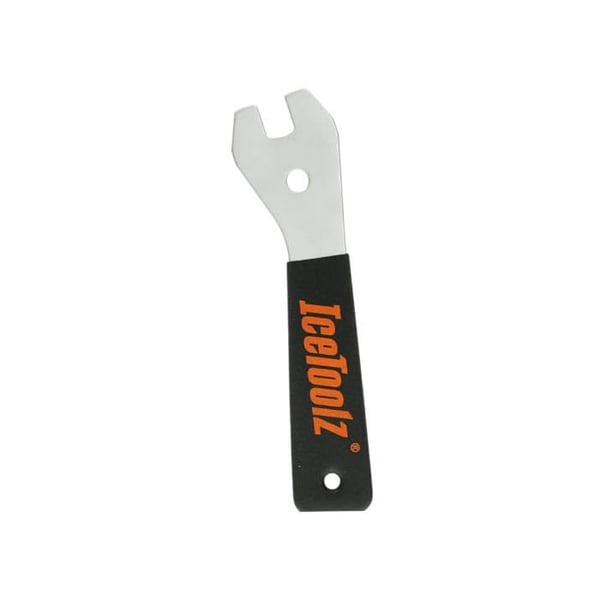Keglenyckel 15 mm - IceToolz - LF 4715 - Ergonomisk - Stål CR-Mo - Gummihandtag - Svart/Silver - Platt huvud